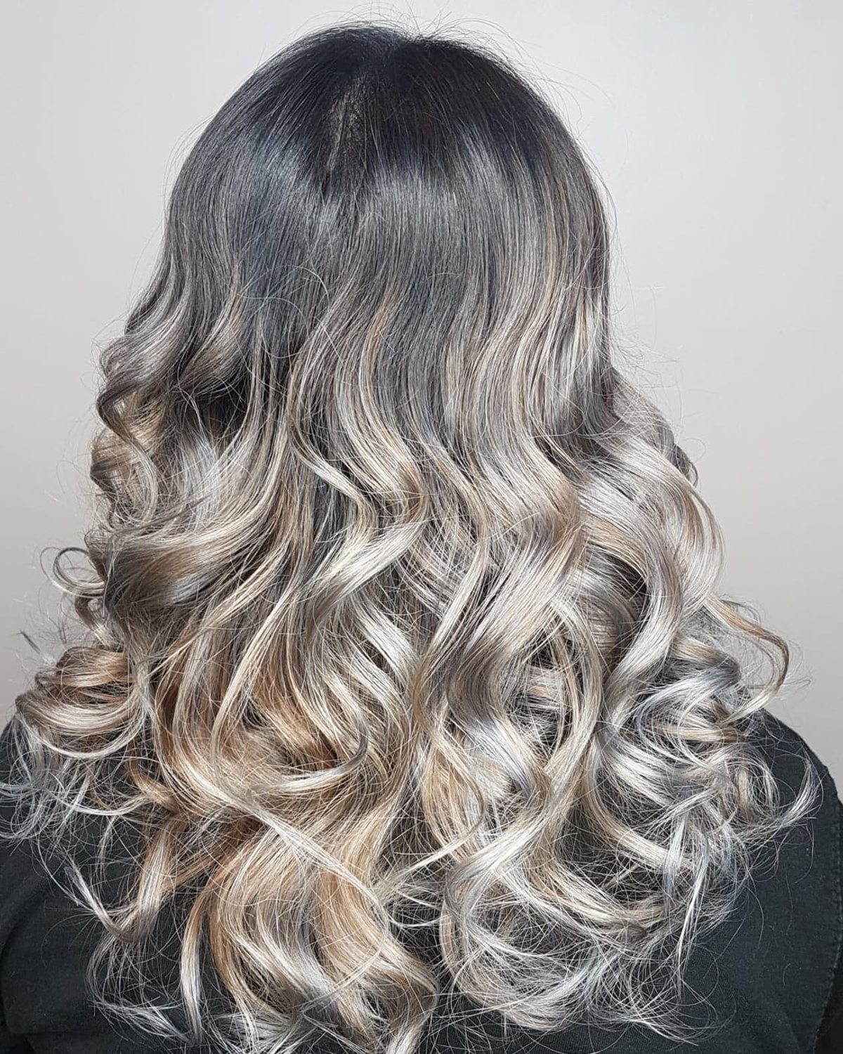 Silver Long Curly Hair